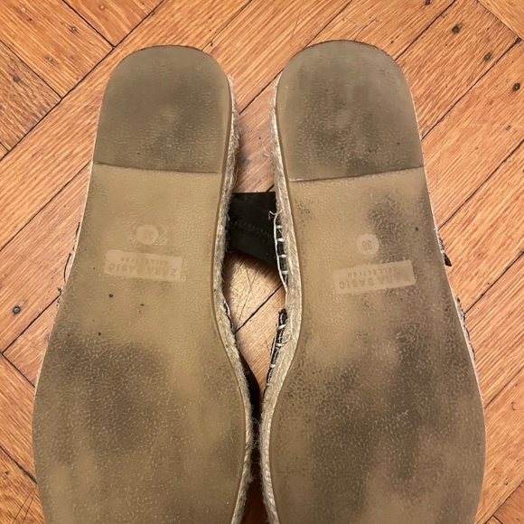 Zara espadrilles flat sandals in black, covered toes, sling back 38 - Picture 3 of 4